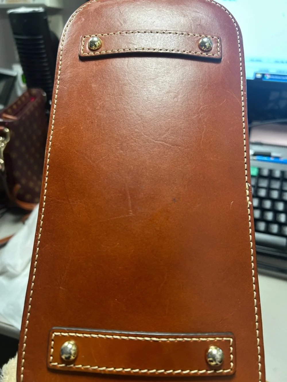 Dooney & Bourke Tan Ostrich-Embossed Tote with Matching Wallet - Picture 4 of 5